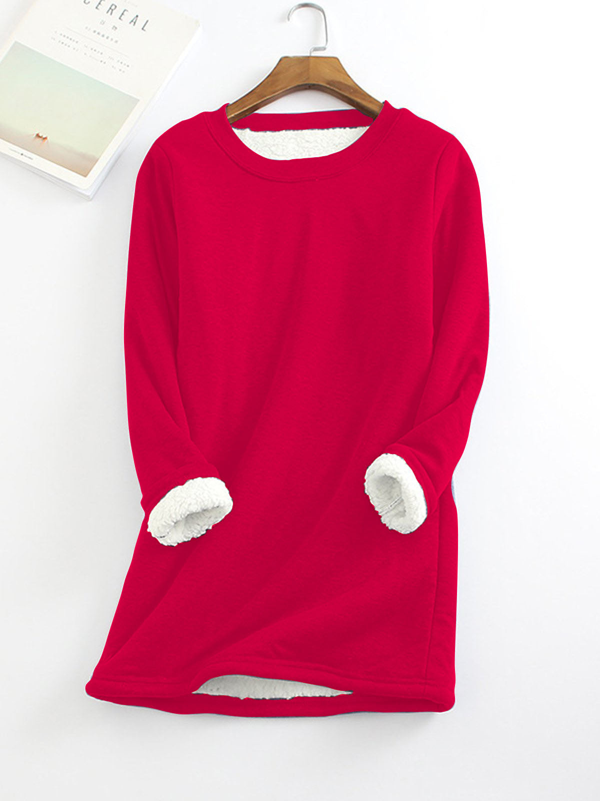 Women's Padded Bottoming Shirt Mid-length Thickened Large Fleece Slim Tops