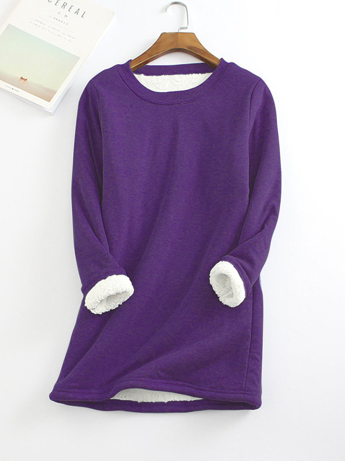 Women's Padded Bottoming Shirt Mid-length Thickened Large Fleece Slim Tops
