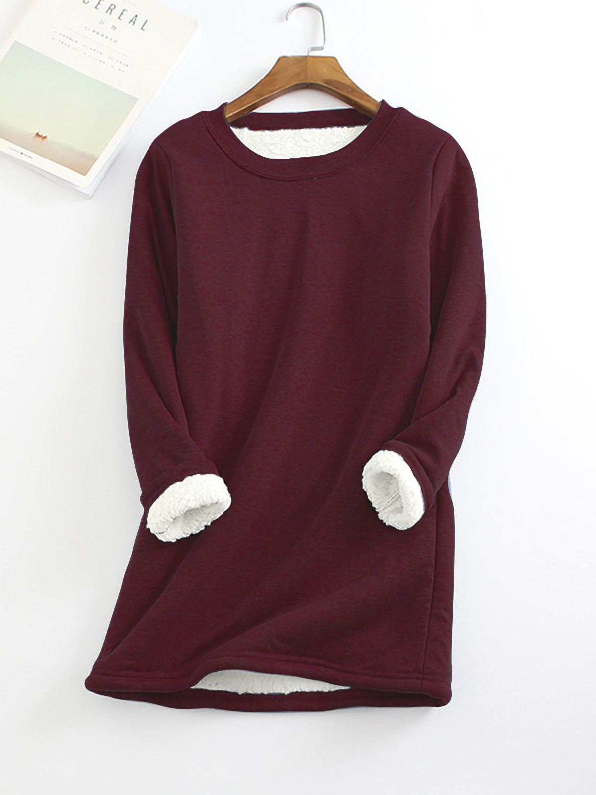 Women's Padded Bottoming Shirt Mid-length Thickened Large Fleece Slim Tops