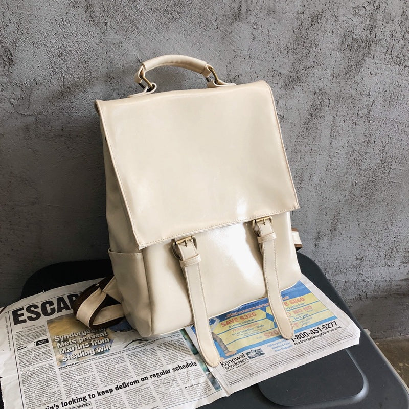 Women's Fashionable Korean Style Fashion Soft Leather Backpacks