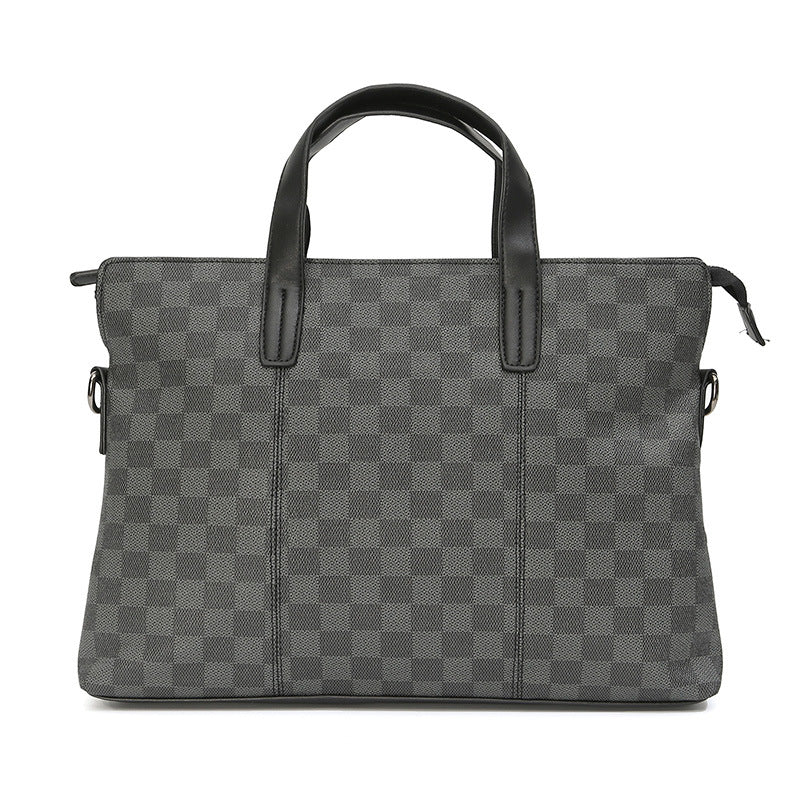 Men's Classic Classy Trendy Plaid Business Men's Handbags