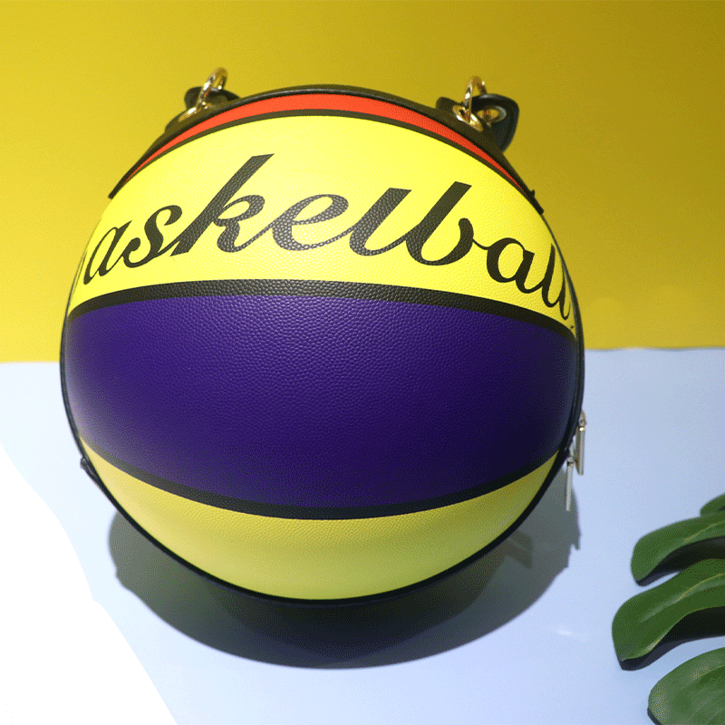 Women's Round Personalized Painted Iti Basketball Chain Bags