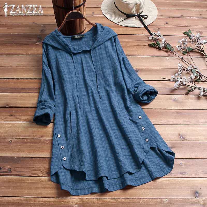 Women's Plaid Long Sleeve Mid-length Solid Color Blouses