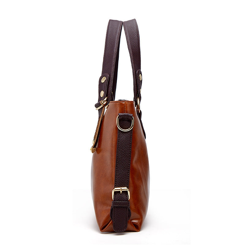 Women's Large Capacity Autumn Soft Leather Portable Handbags