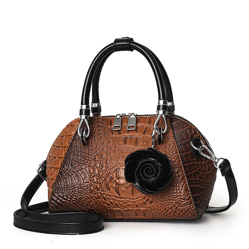 Women's Shell Crocodile Pattern Fashion Retro Shoulder Bags