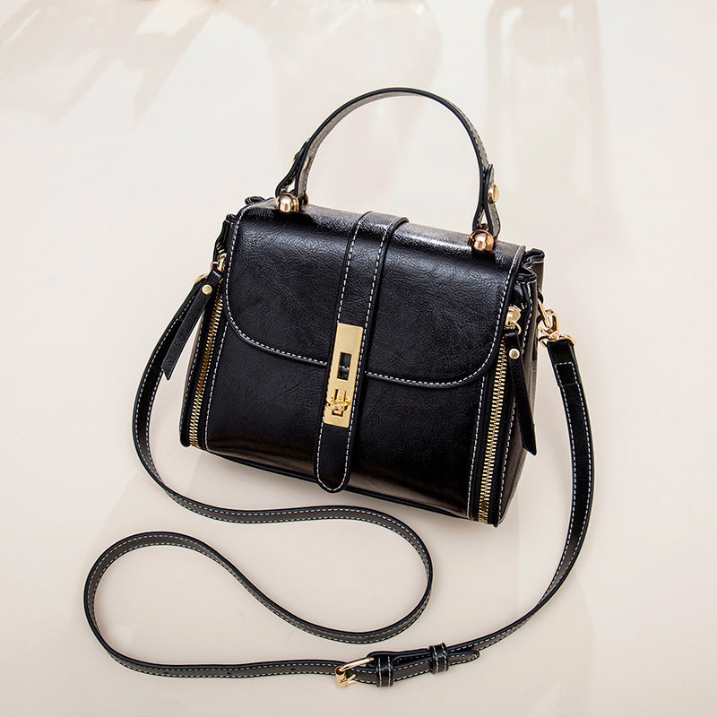 Women's Versatile Simple Oil Wax Leather Fashion Handbags