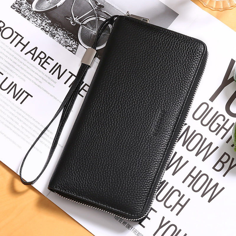 Women's Swiping Leather Large Capacity Long Top Layer Cowhide Ladies Wallets