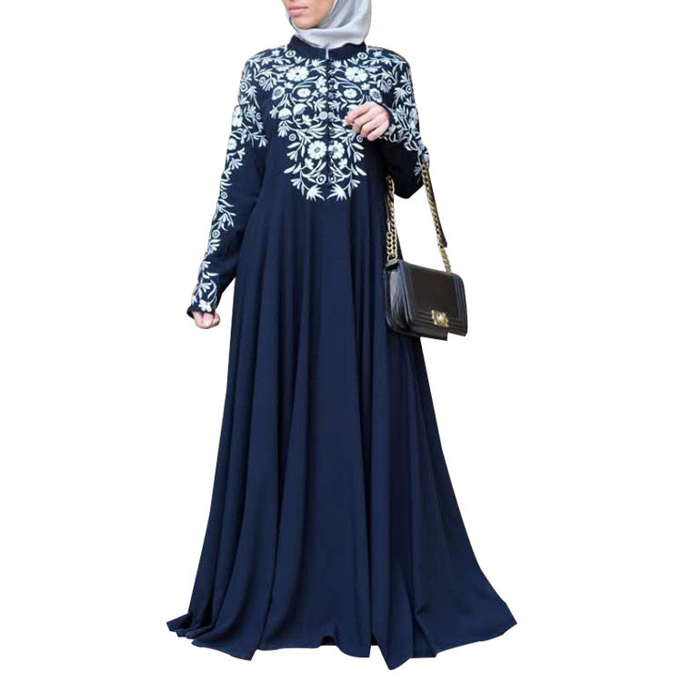 Women's Sleeve Stand Collar Flower Floral Print Clothing