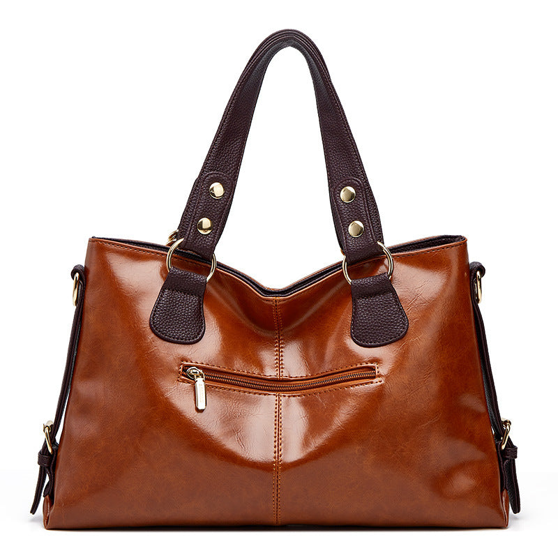 Women's Large Capacity Autumn Soft Leather Portable Handbags