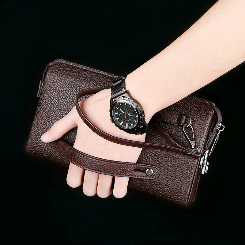 Men's Upgraded Clutch Password Business Soft Leather Men's Handbags
