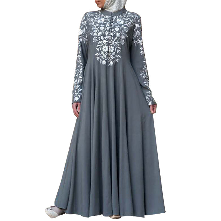 Women's Sleeve Stand Collar Flower Floral Print Clothing
