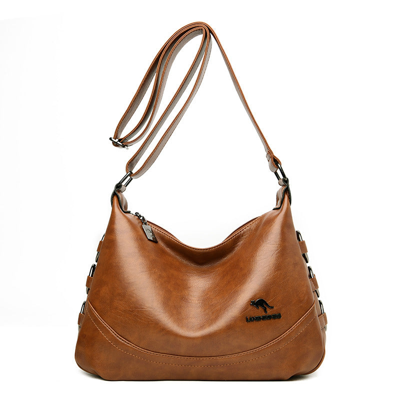 Women's Mother's Fashion Large Capacity Soft Leather Bags