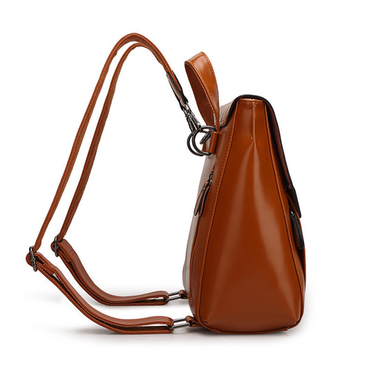 Women's Korean Style Fashion Oil Wax College Backpacks