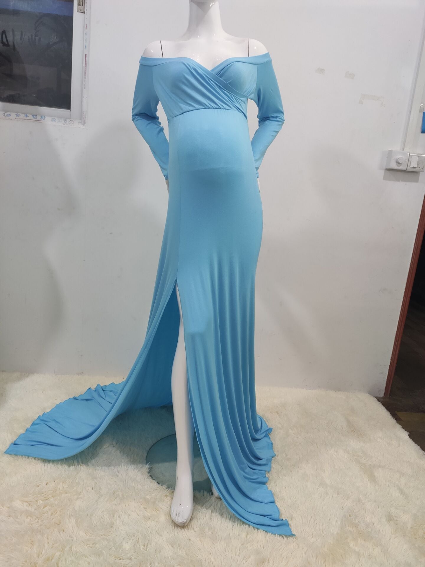 Women's Cotton Slit Hemline At Hem Trailing Dresses