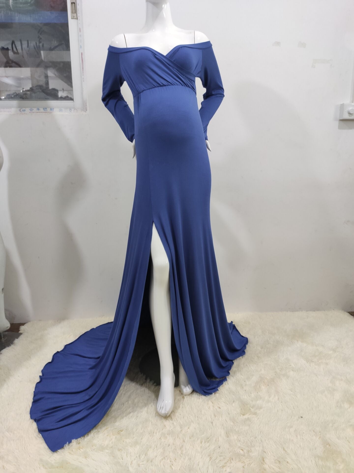 Women's Cotton Slit Hemline At Hem Trailing Dresses