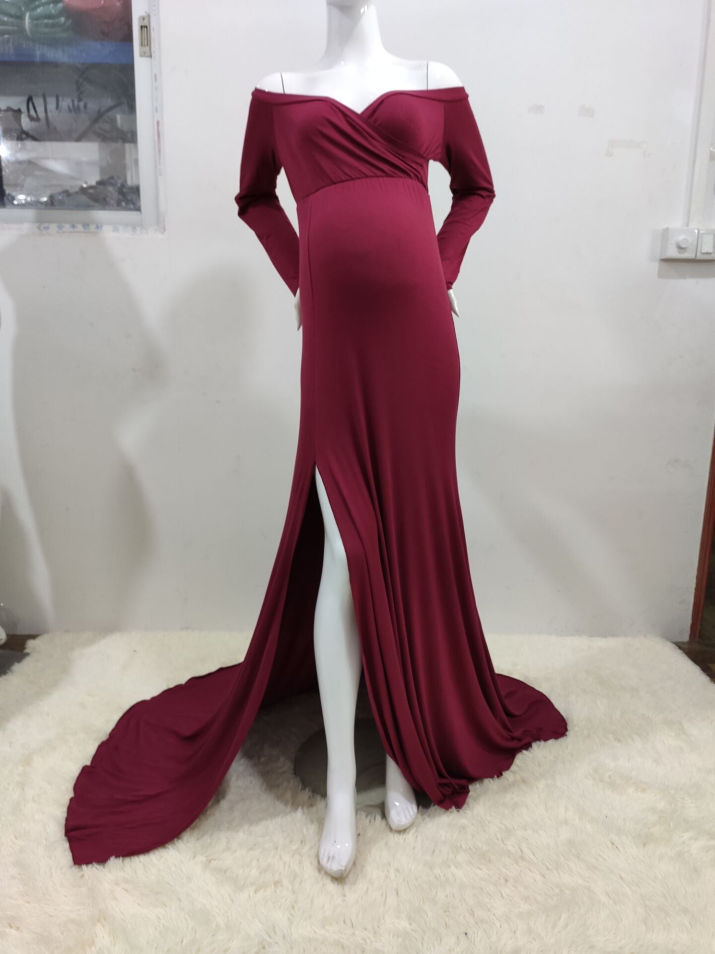 Women's Cotton Slit Hemline At Hem Trailing Dresses