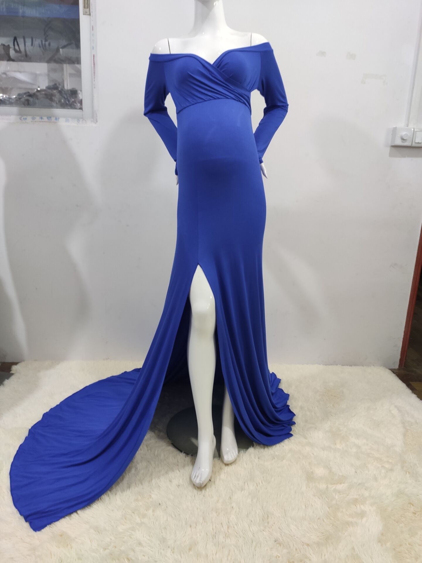 Women's Cotton Slit Hemline At Hem Trailing Dresses