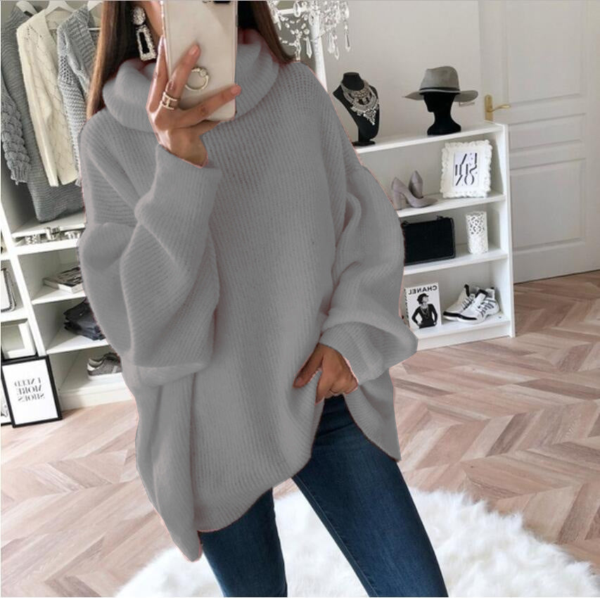 Women's Fashion Casual Knitted Loose Solid Color Knitwear