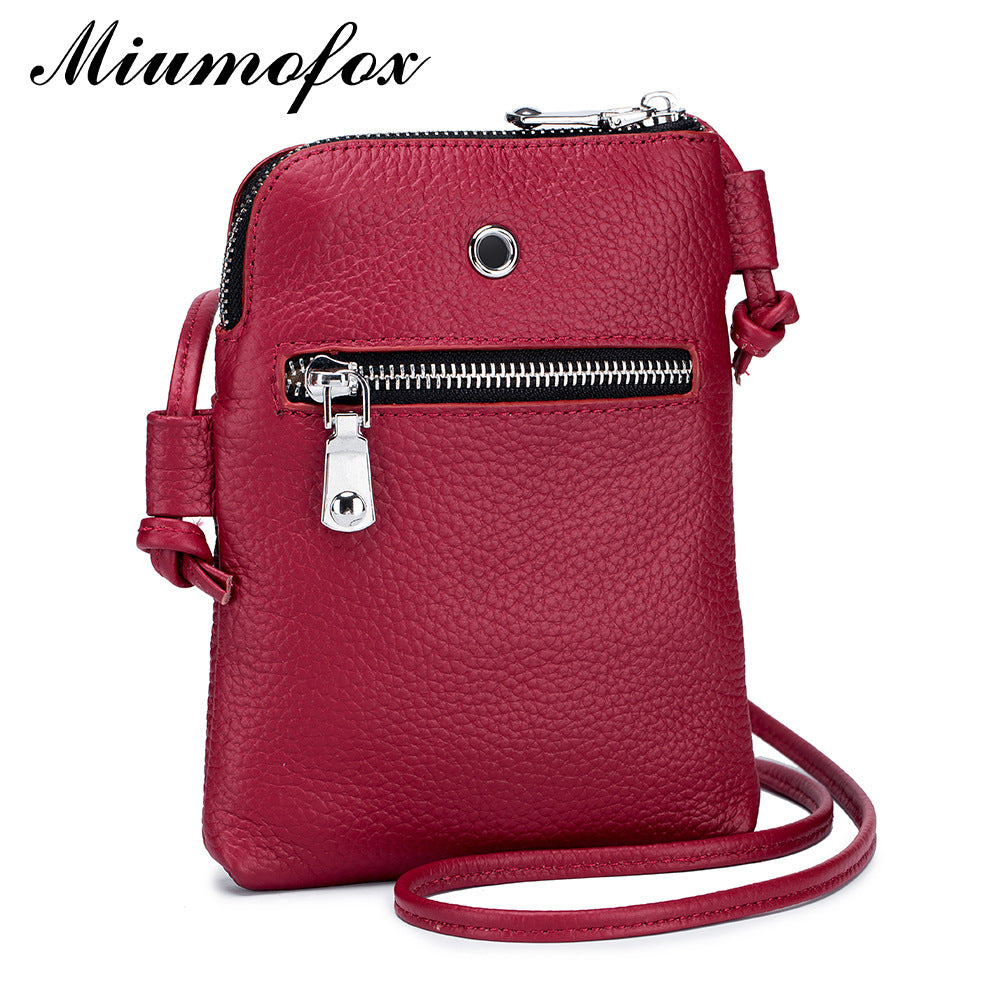 Women's Genuine Leather Mini Pure Soft Vertical Phone Bags
