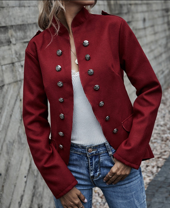 Graceful Charming Creative Casual Woolen Button Blouses