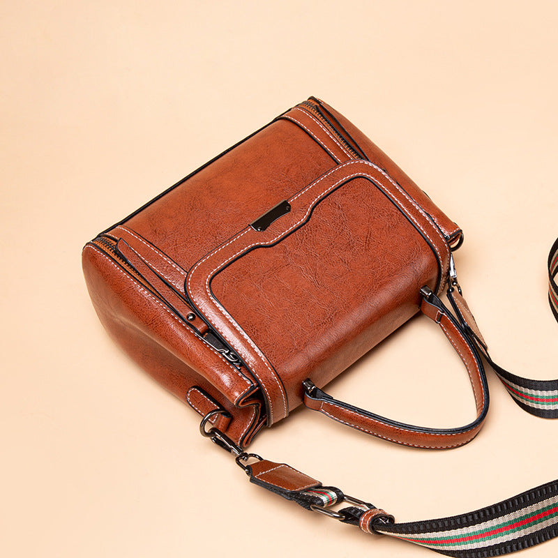 Women's Tide Cowhide Retro Portable Dignified Goddess Crossbody Bags
