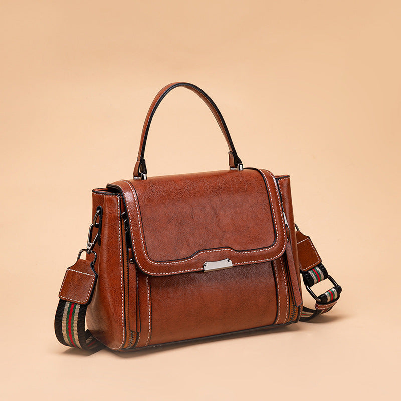 Women's Tide Cowhide Retro Portable Dignified Goddess Crossbody Bags
