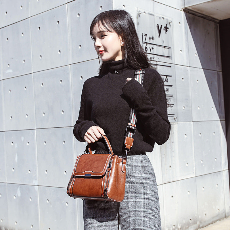 Women's Tide Cowhide Retro Portable Dignified Goddess Crossbody Bags