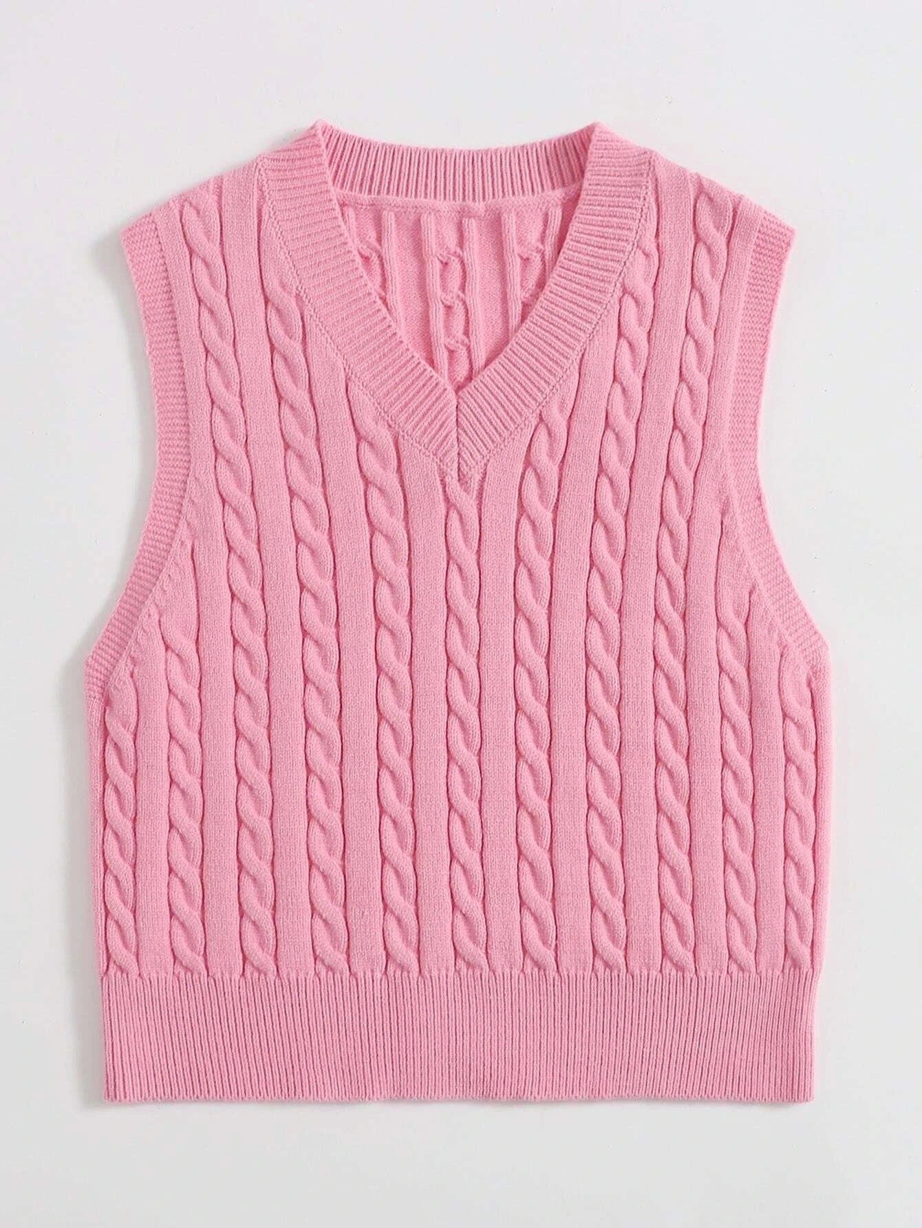 Women's Quality Knitted Twisted Pullover Sleeveless Vests