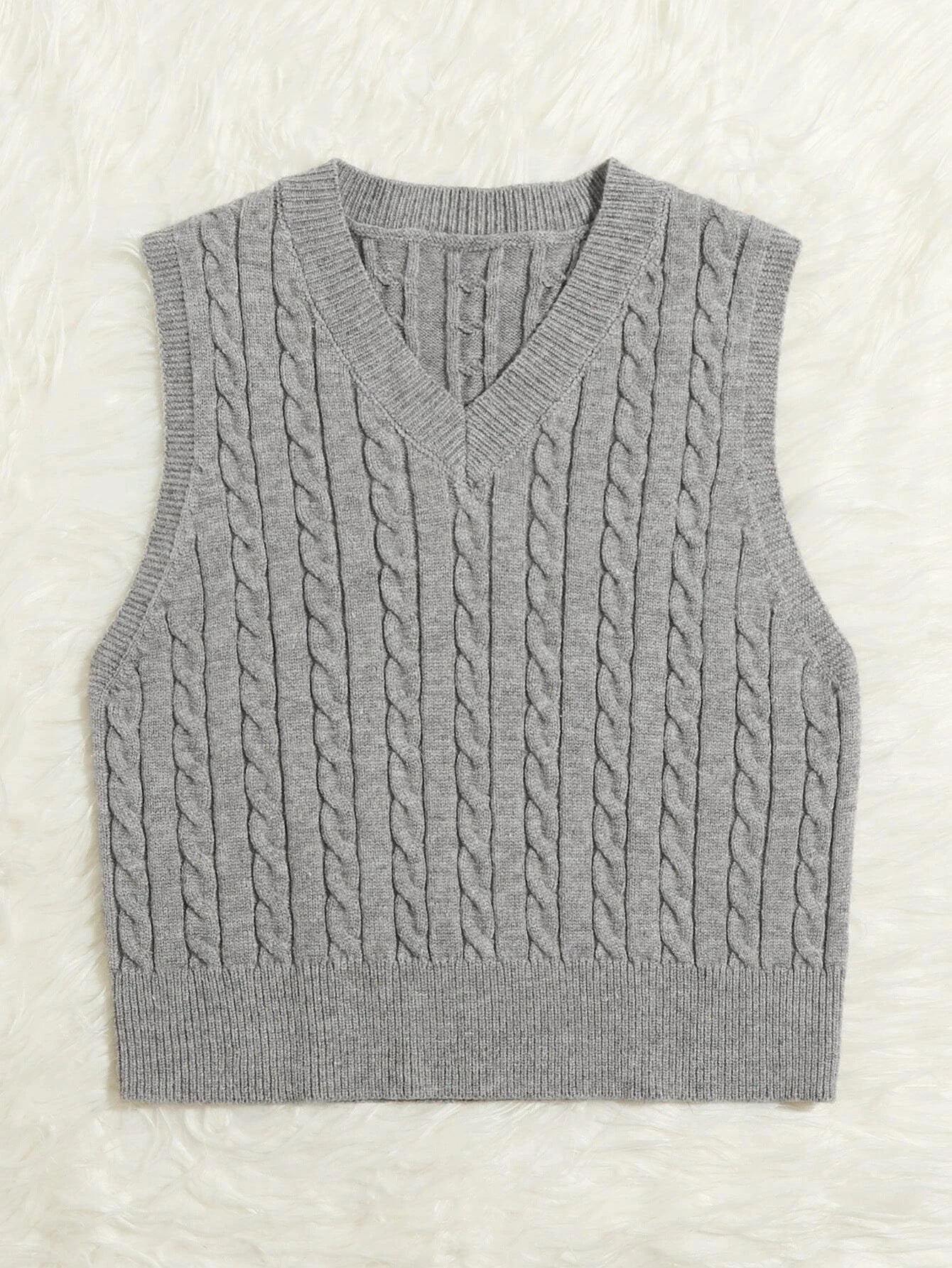 Women's Quality Knitted Twisted Pullover Sleeveless Vests