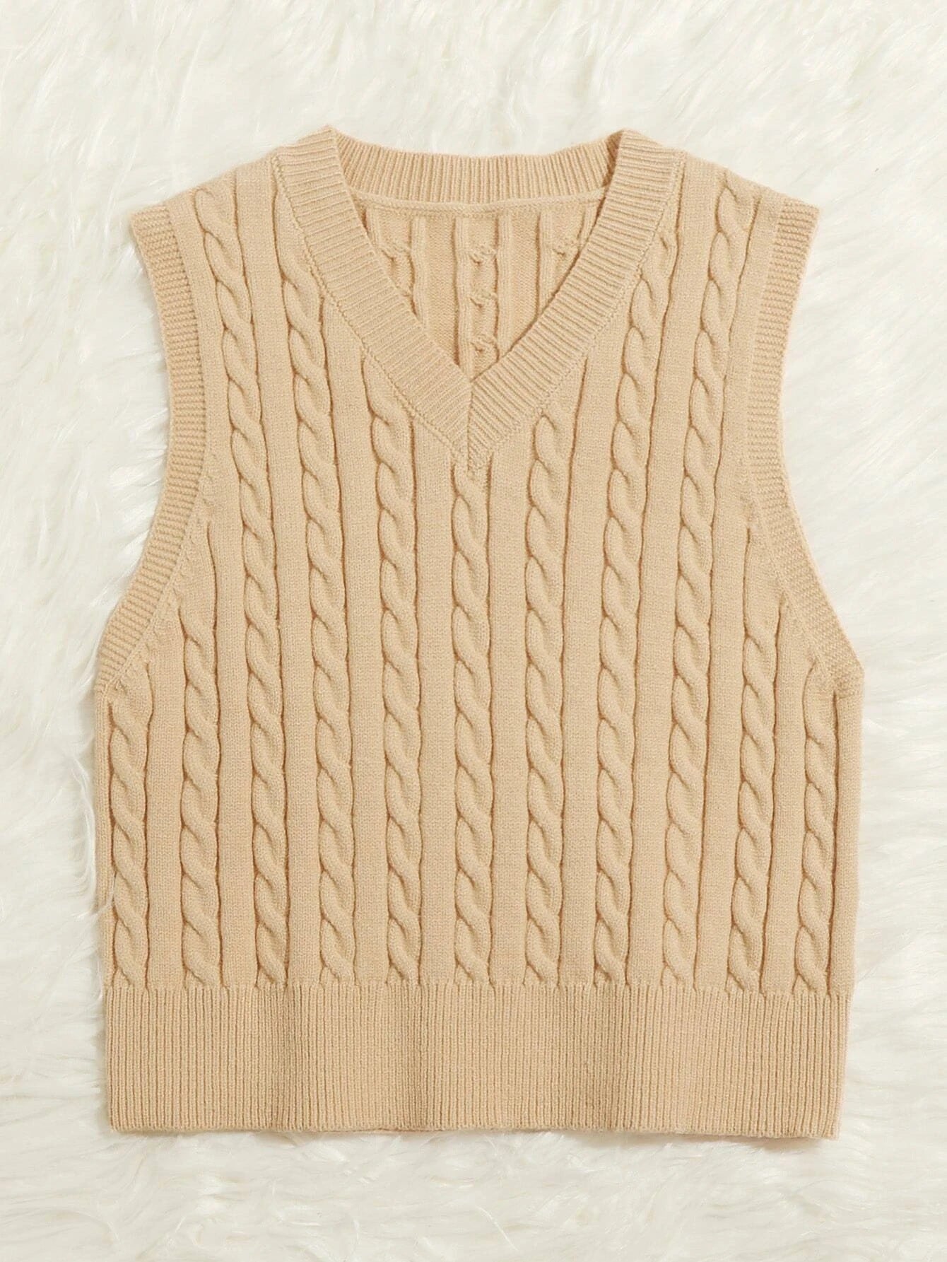 Women's Quality Knitted Twisted Pullover Sleeveless Vests