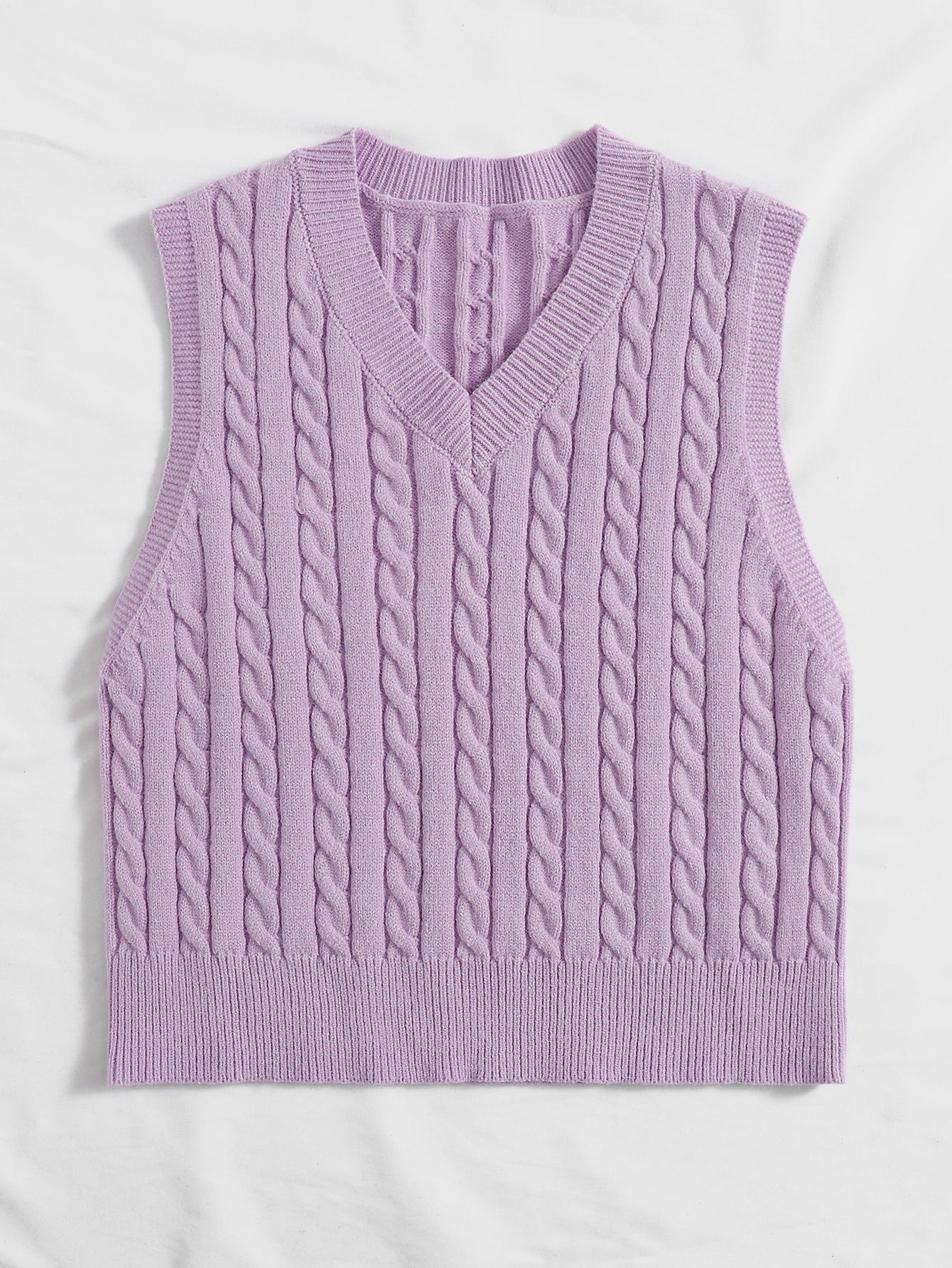 Women's Quality Knitted Twisted Pullover Sleeveless Vests