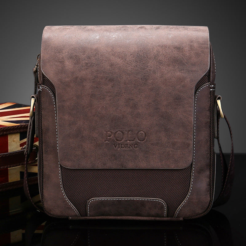 Men's Nylon With Leather Frosted Cowhide Men's Messenger Bags