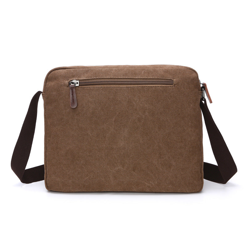 Men's Single Solid Color Canvas Fashion Men's Messenger Bags