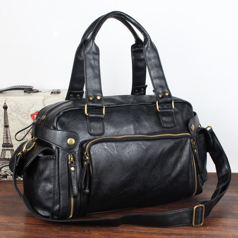 Men's Korean Style Leather Trendy Large Capacity Men's Handbags