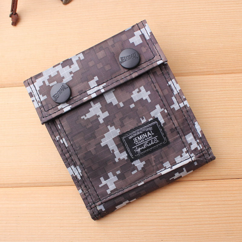 Men's Short Green Version Canvas Vertical Simple Men's Wallet