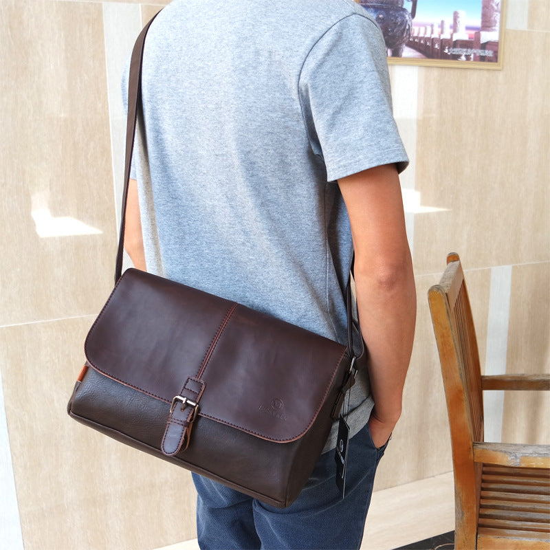 Men's Fashion Leather Pattern Differential Trendy Men's Shoulder Bags