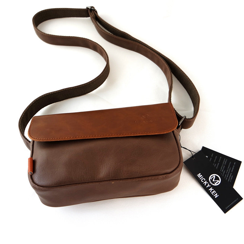 Men's Crazy Horse Leather Korean Fashion Trendy Men's Messenger Bags