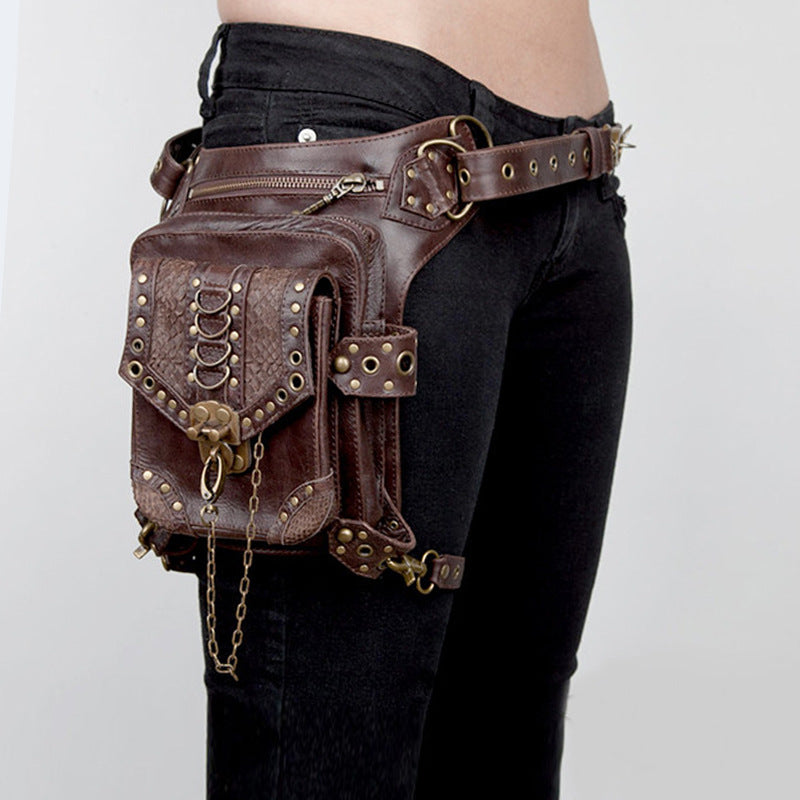 Women's Motorcycle Gothic Unisex Mini Portable Fanny Women's Messenger Bag