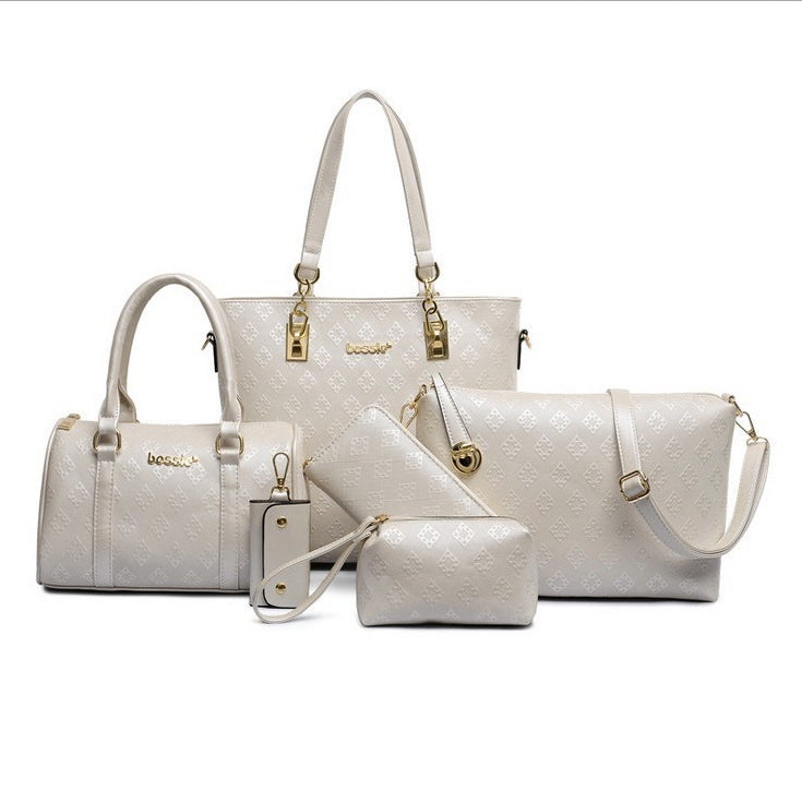 Women's Fashion Embossing Diamond Plaid Portable Shoulder Bags