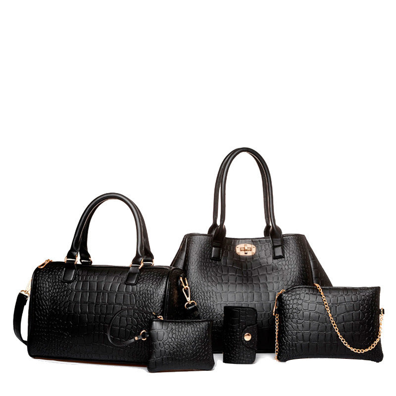 Women's Spring Trendy Crocodile Pattern Mother Handbags