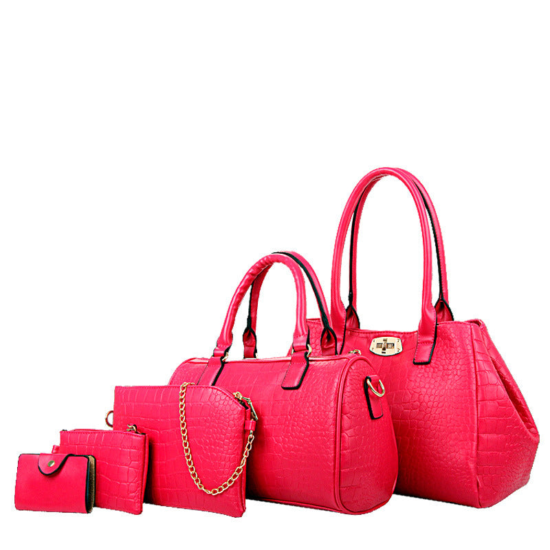 Women's Spring Trendy Crocodile Pattern Mother Handbags
