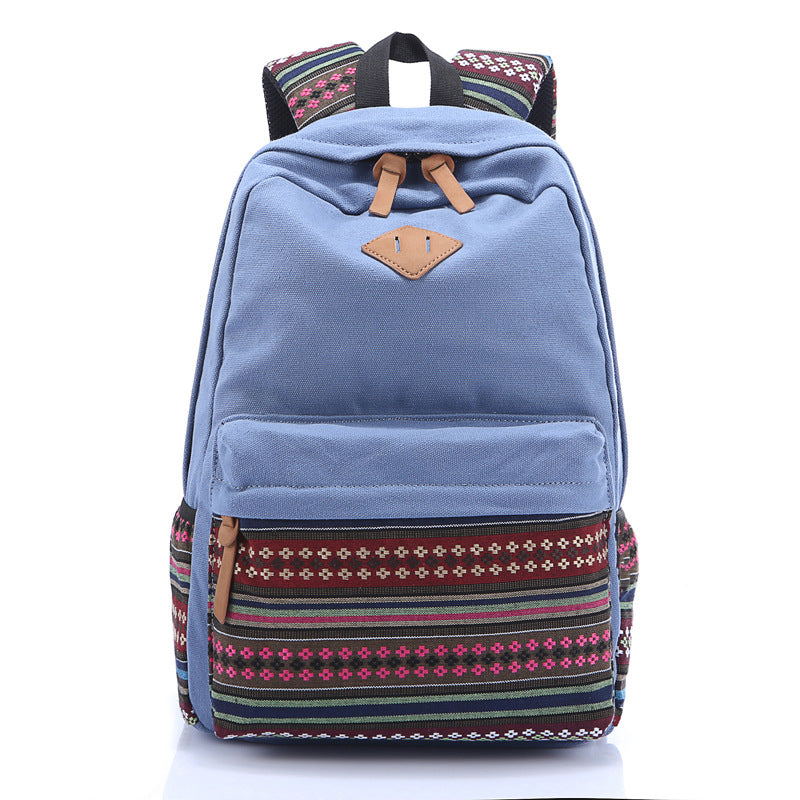 Slouchy Female Ethnic Style Canvas Leisure Backpacks