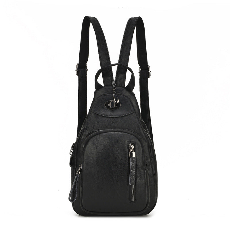 Women's Soft Leather Korean Style Fashion Single Backpacks