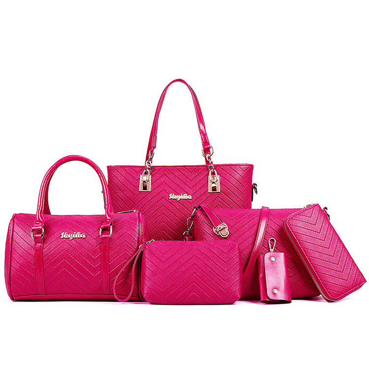 Women's Beautiful Fashion Embossed Set Mother Shoulder Bags