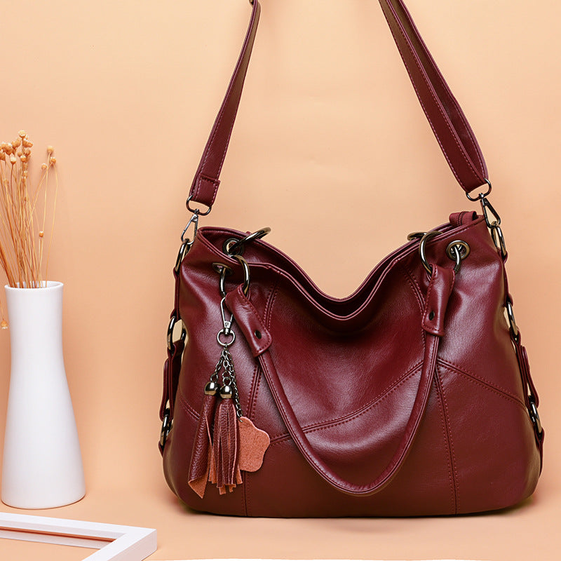 Women's Tassel Soft Leather Big Fashion Shoulder Bags
