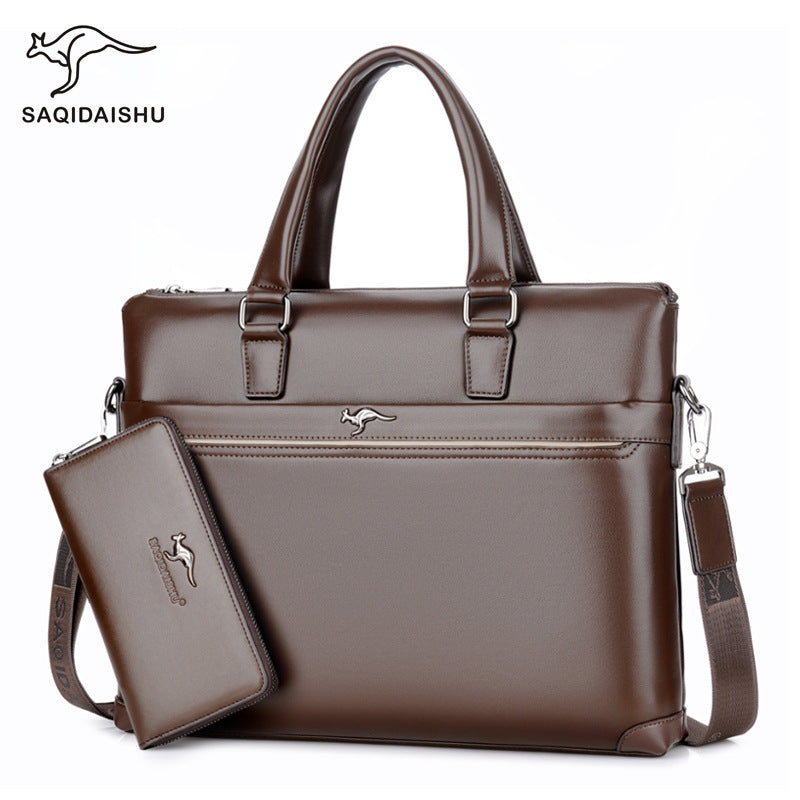 Slouchy Men's Man Business Horizontal Multifunctional Men's Handbags