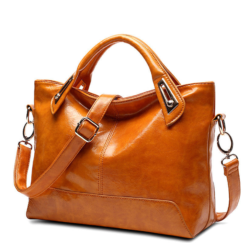 Women's Retro Oil Wax Leather Soft Bags