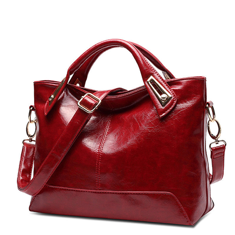 Women's Retro Oil Wax Leather Soft Bags