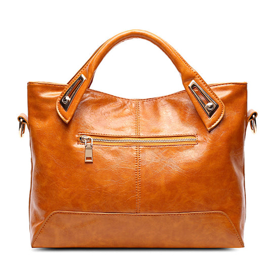 Women's Retro Oil Wax Leather Soft Bags