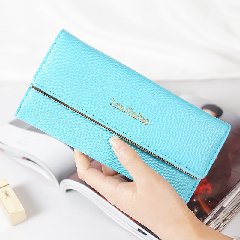 Women's Multiple Slots Letters Hasp Clutch Simple Ladies Wallet